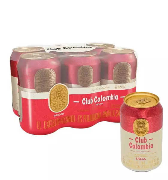 Cerveza Club Colombia Roja Lata X 6 Unidades