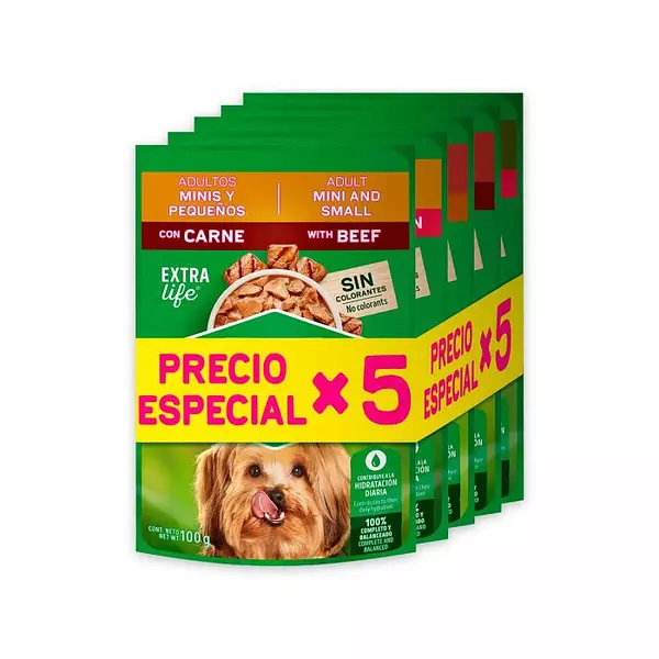 Alimento Humedo Dog Chow Adulto, Minis De 100g X 5 Unidades