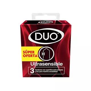 Preservativo Duo Pack Ultrasensible X 3 Unidades