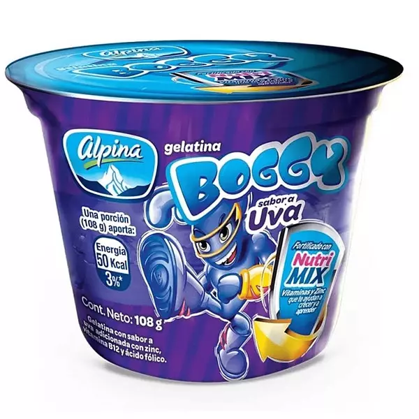 Gelatina Boggy Uva De 108g