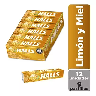 Halls Barra Limon Y Miel X 12 Unidades