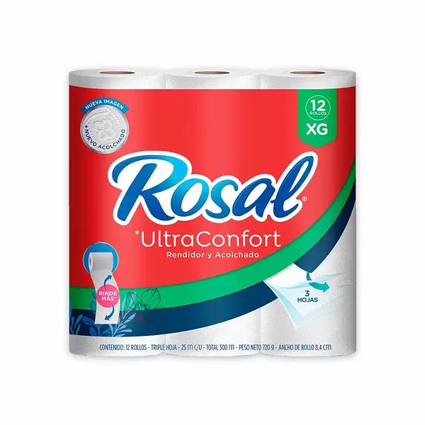 Papel Higiénico Rosal X 12 Unidades