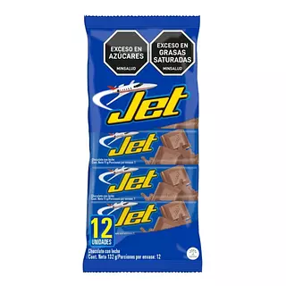Chocolatina Jet Con Leche De 11g X 12 Unidades