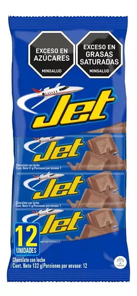 Chocolatina Jet Con Leche De 11g X 12 Unidades