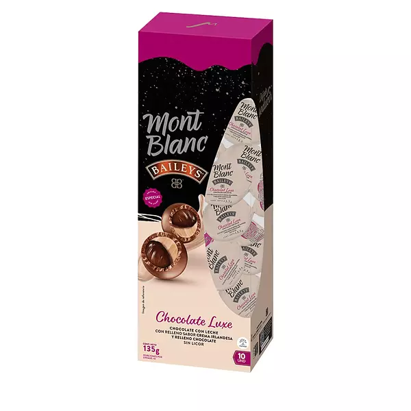 Chocolate Mont Blanc Relleno De Crema X 135g X 10 Unidades