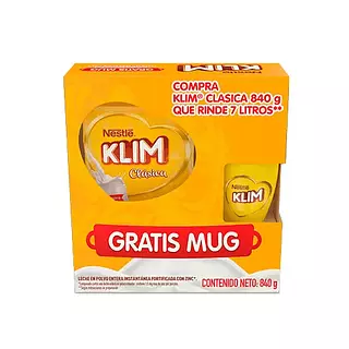 Leche Klim Clásica X 840g + Gratis Mug