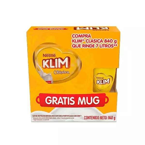 Leche Klim Clásica X 840g + Gratis Mug