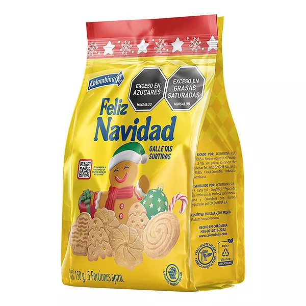 Galleta Feliz Navidad Colombina Bolsa X 150gr