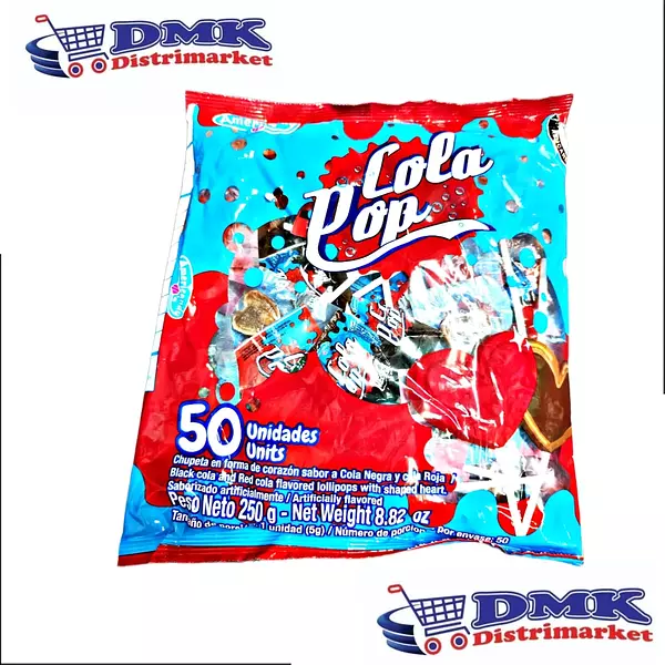 Chupeta Cola Pop Bolsa De 50 Unidades