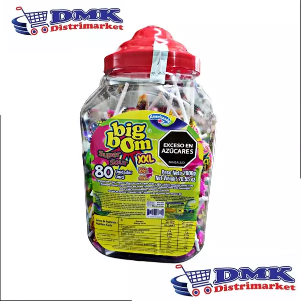 Bombonera Big Bom Super Sour Xxl De 80 Unidades