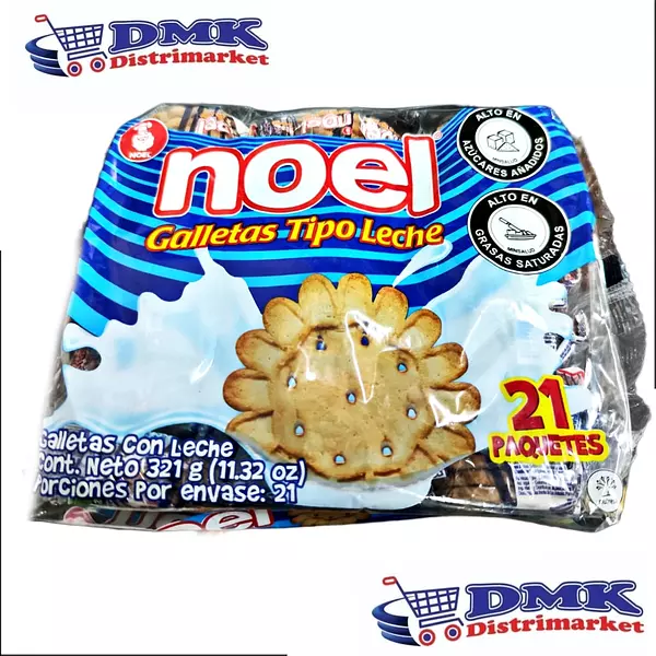 Galletas Noel Tipo Leche Paquete De 21 Unidades