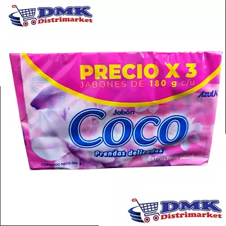 Jabon Barra Coco Extracto De Seda Paquete 3 Jabones