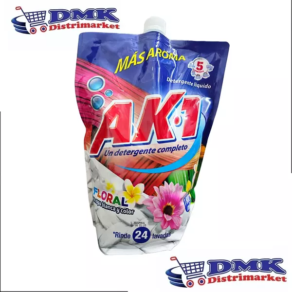 Ak-1 Detergente Liquido Floral Sobre De 1800ml