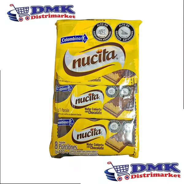 Nucita Wafer Cubierta De Chocolate Paquete De 8 Unidades