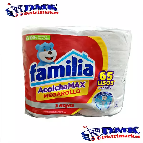 Papel Higiénico Familia Acolchamax Megarrollo X 4 Unidades