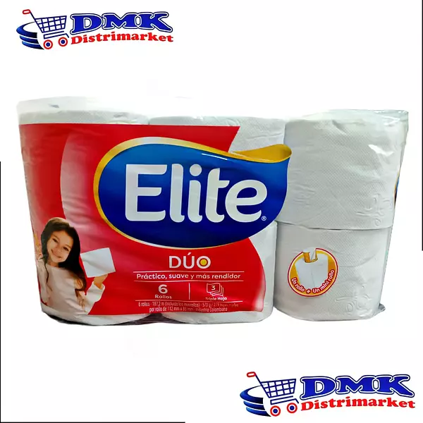 Papel Higiénico Elite Dúo Triple Hoja Paquete De 6 Unidades