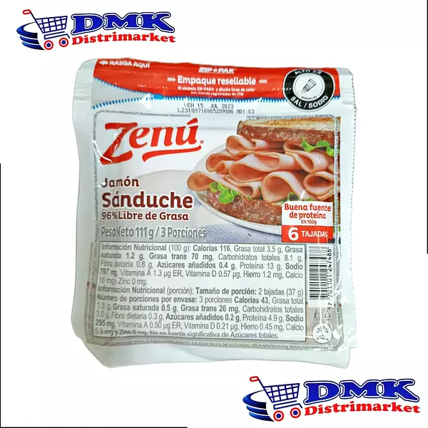 Jamón Sánduche Zenú De 111g