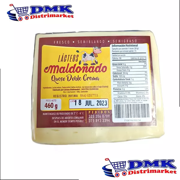 Queso Doble Crema Maldonado De 460g