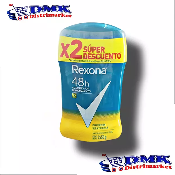 Desodorante Rexona V8 Men Barra X2 Unidades De 50g