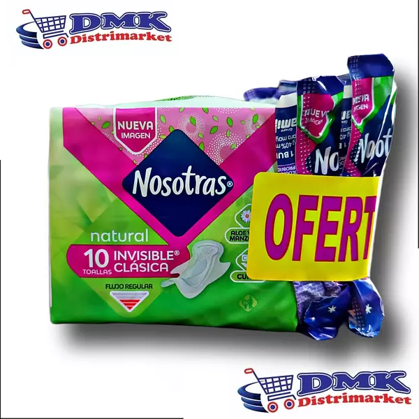 Toallas Nosotras Natural X10 Unidades +2 Protectores