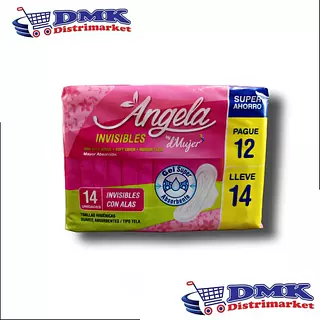 Toallas Angela Invisible Con Alas X14 Unidades