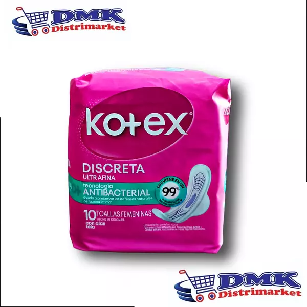 Protectores Kotex Con Alas Discreta X10 Unidades