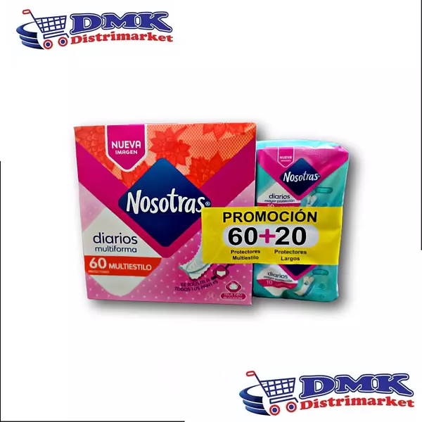 Protectores Nosotras Diarios Multiestilo X60 Unidades