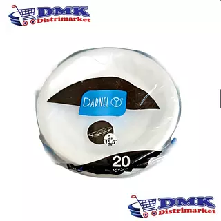 Plato Darnel Blanco 15.5 Cm Paquete De 20 Platos