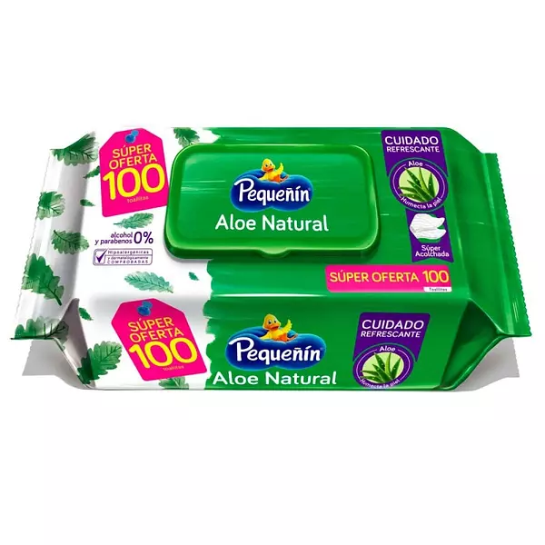 Pañito Húmedo Pequeñín Aloe Natural X100 Units