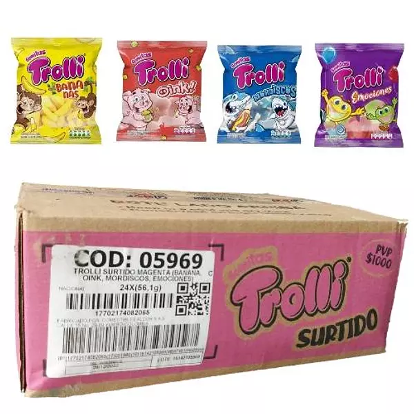 Gomas Trolli Surtido Magenta X24 Unidades