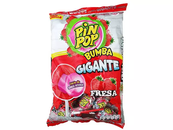 Pin Pop Gigante Fresa Bolsa De 24 Unidades