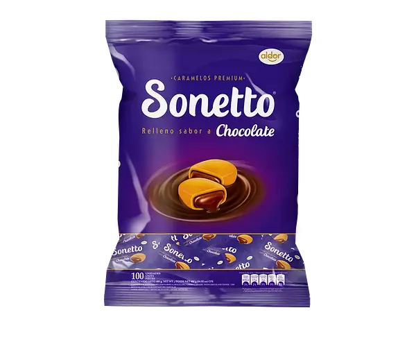 Sonetto Relleno Chocolate Bolsa De 100 Unidades
