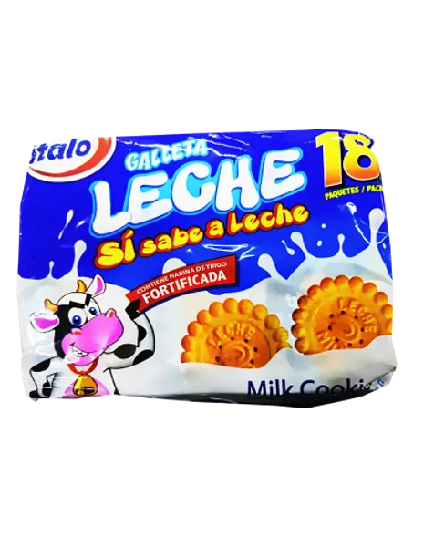 Galletas Italo Tipo Leche Bolsa De 18 Unidades