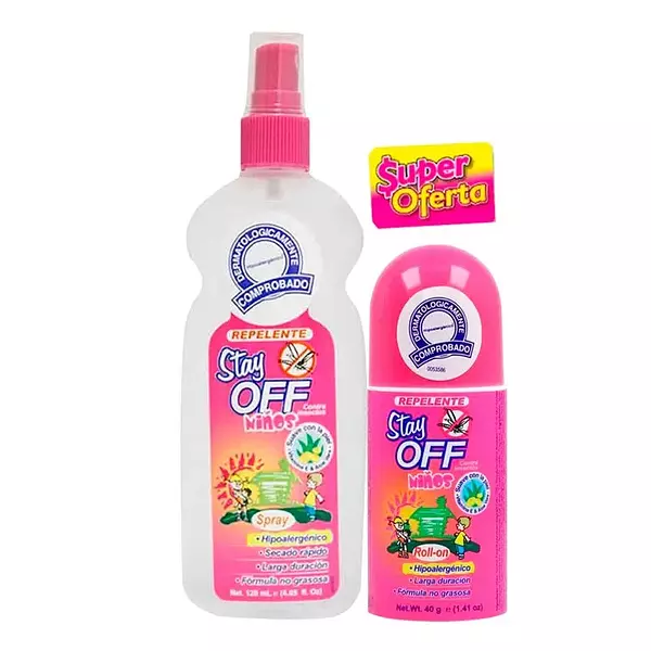 Repelente Stay Off Niños Spray + Rolón Niños X40ml