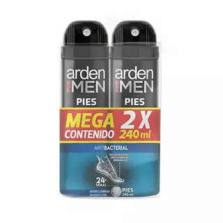 Arden For Men Spray Pies Antibacterial De 240ml X2 Unidades