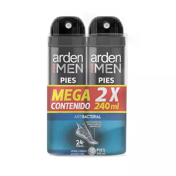 Arden For Men Spray Pies Antibacterial De 240ml X2 Unidades