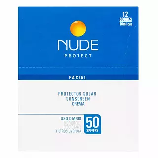 Protector Nude 50fps Facial Sobre De 10ml X12 Unidades