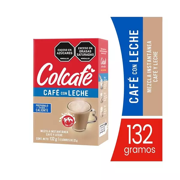 Colcafe Cafe Con Leche De 22g X6 Sobres