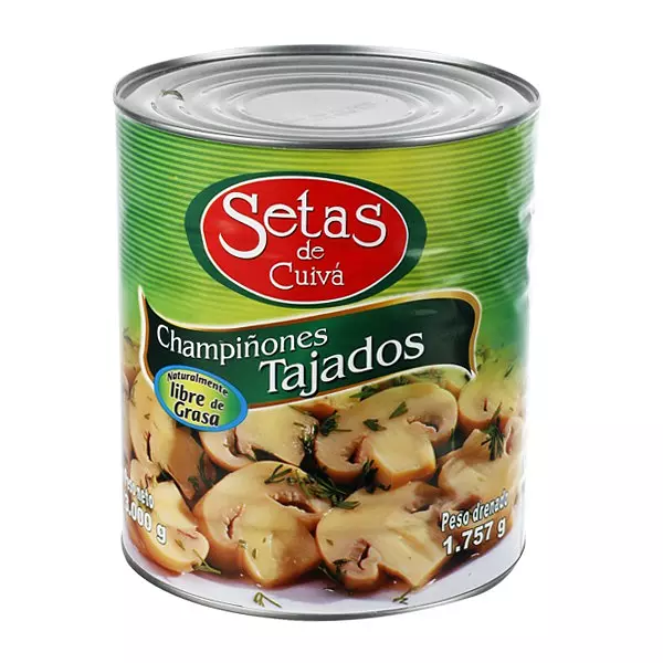 Champiñones Setas Tajado Tarro De 3000g