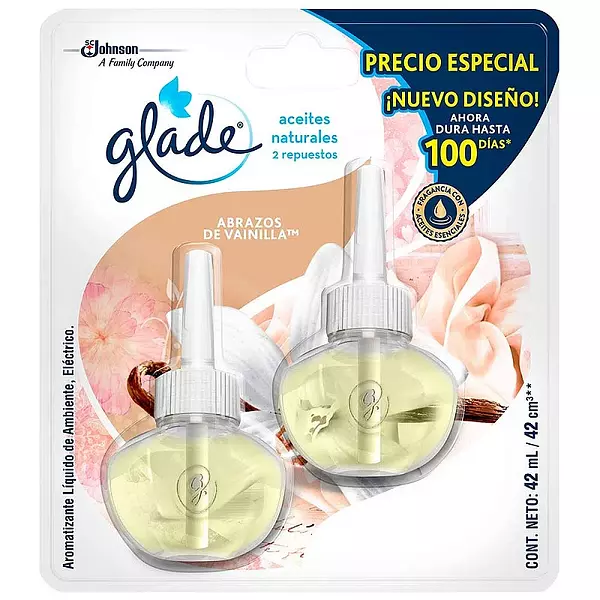Glade Repuesto X2 Abrazos De Vainilla X21ml