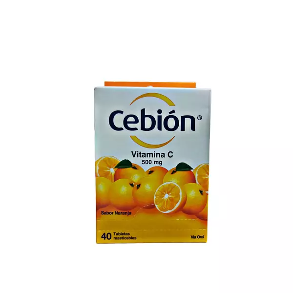 Cebion Tab Masticable Naranja De 40 Unidades