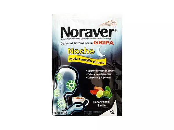 Noraver Gripa Caliente Noche Sobre De 15g