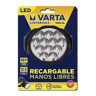 Linterna Varta 12 Led Recargable Manos Libres